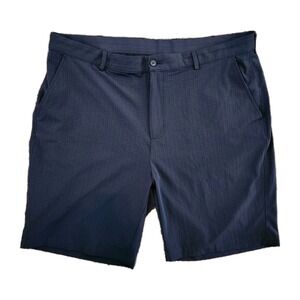 Greg Norman Golf Shorts Casual Chino Mens Size 40 Micro Plaid Navy Blue